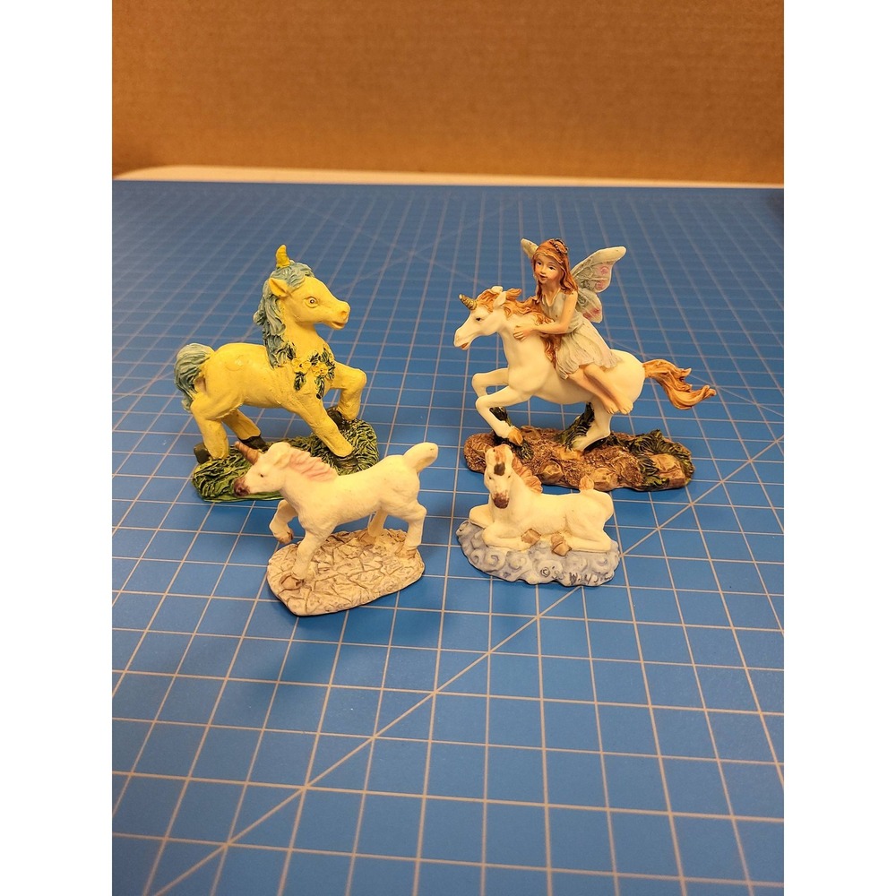 Figurines‎ Unicorn Collection Lot 4 Fairy Fantasy Mythical Horse Statue Decor